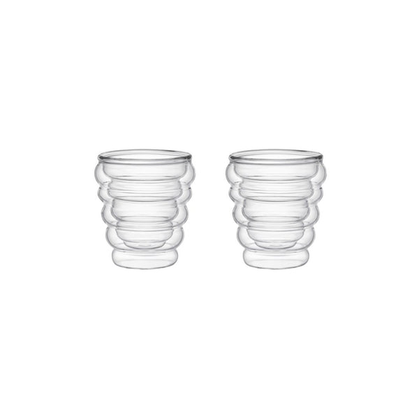 WAVE DOUBLE WALL ESPRESSO COFFEE CUPS 70ML - SET OF 2