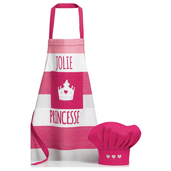 Children's kitchen apron and children's hat Sissi Pink 52 x 63