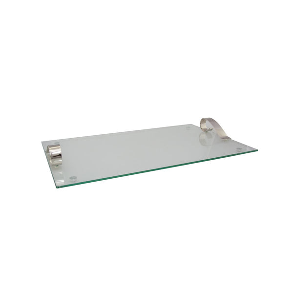 GLASS TRAY METAL HANDLE