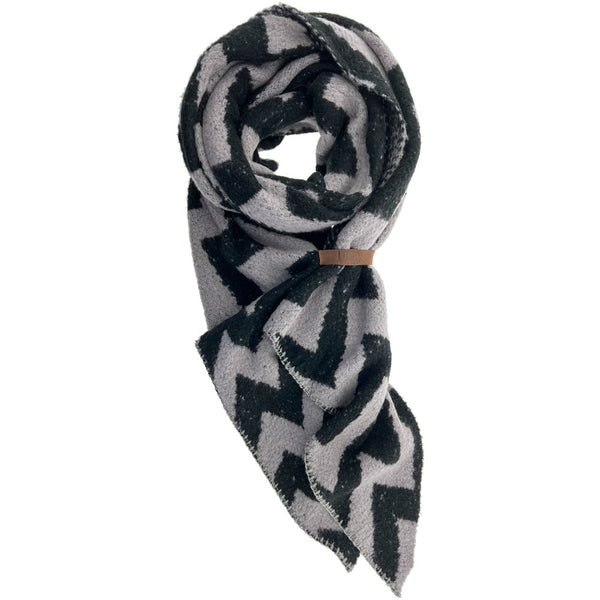 Scarf Fem ZigZag - Black / gray