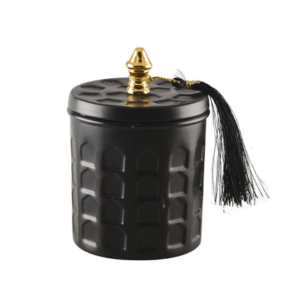 Candle In Box Mat Black Scented Vanilla 8*12cm Luxe Geurkaars