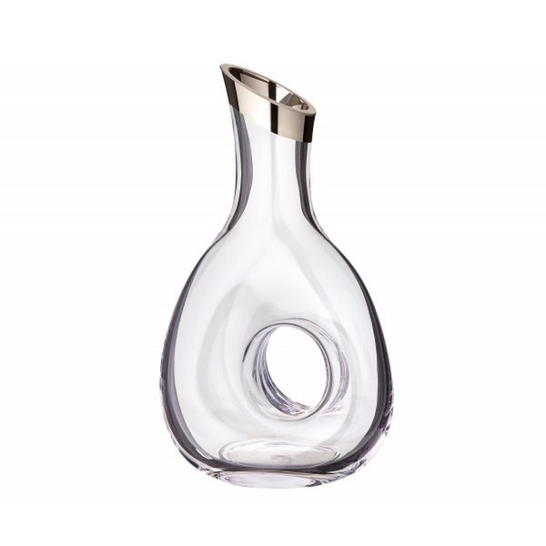 EDZARD decanter Gordon, hand-blown crystal glass with platinum rim, height 30 cm, capacity 1.2 liters