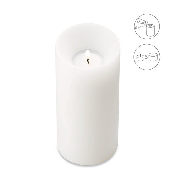 EDZARD tealight holder, permanent candle Cornelius, low-lying tealight, H 18 cm, ø 8 cm, heat-resistant 90 degrees