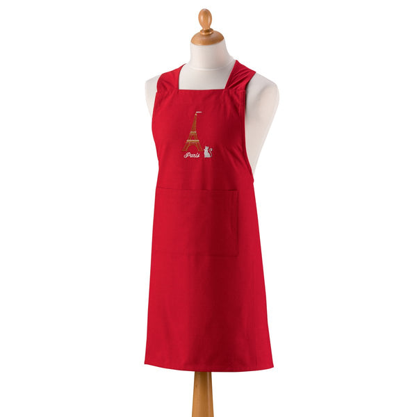 Recycled Japanese kitchen apron Eiffel Tower Red 125 x 85