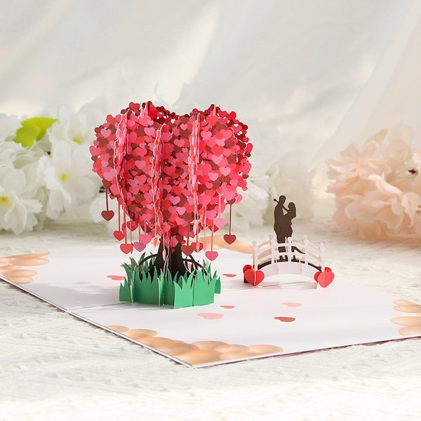 3D Gift Card - Love Tree Valentine's Day Gift Card