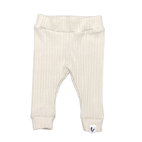 Newborn pants wide rib jersey natural beige