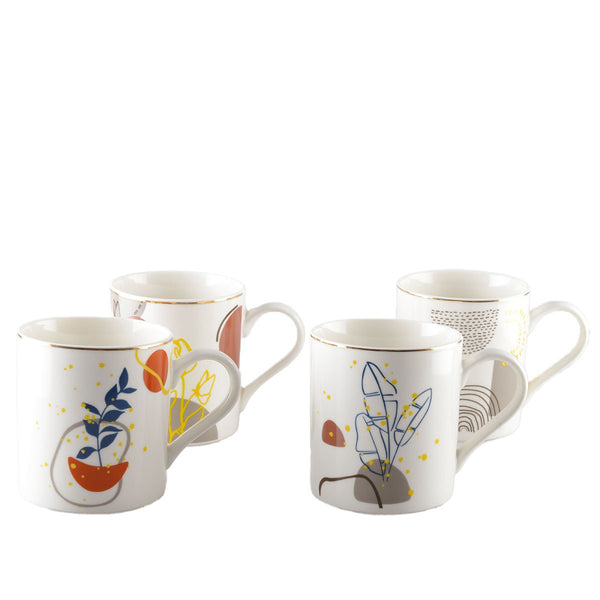 SET OF 4 ART DECO MUGS 390ML