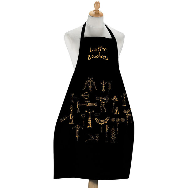 Large Black Corkscrews Kitchen Apron 72 x 96