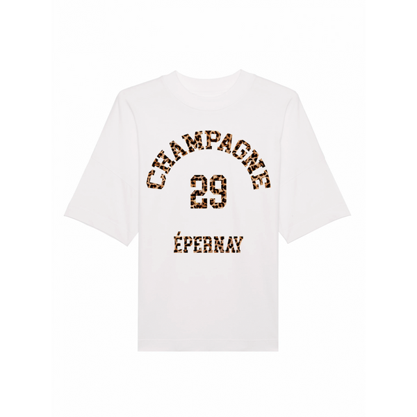 Crewneck Limited Oversized T-shirt Champagne Epernay Leopard