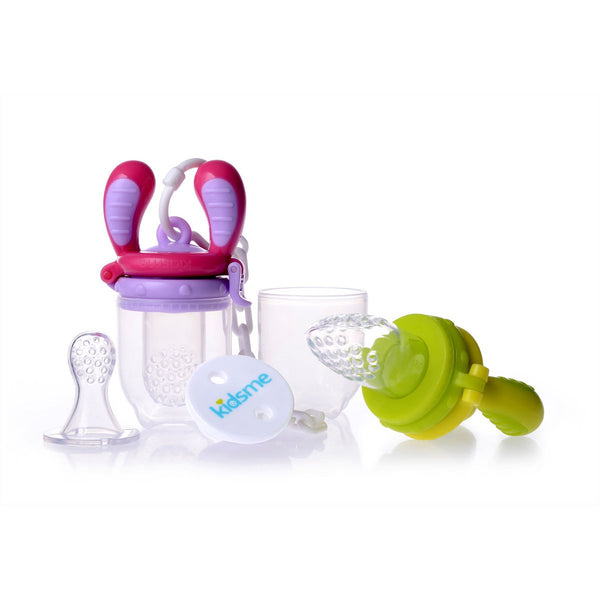 KidsMe Food Feeder fruit teat & snack bag Starter Package - Green/Lavender