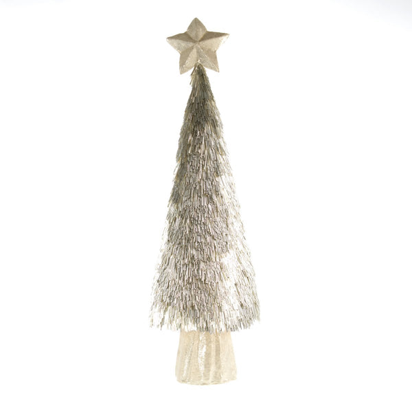 Elegant decorative fir tree with star, 21 x 21 x 71 cm in champagne - stylish Christmas decoration for festive shine!