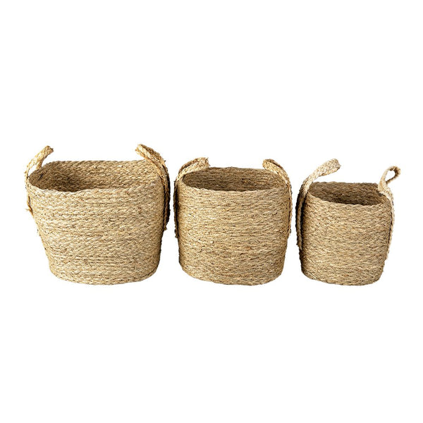 Storage baskets Set of 3 Brown 25x25x34 / 24x20x28 / 21x18x25 cm